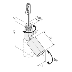 Strahler LED Point alu eloxiert, 4.000 K