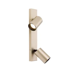 Strahler Sean, 2-flg., goldfarben, Metall, schwenkbar