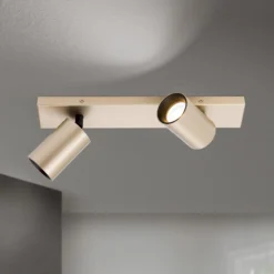 Strahler Sean, 2-flg., goldfarben, Metall, schwenkbar