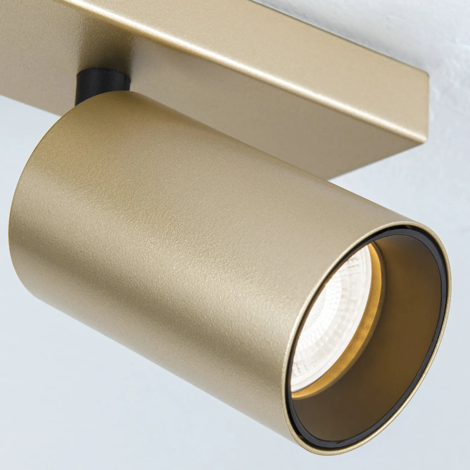 Strahler Sean, 4-flg., goldfarben, Metall, schwenkbar