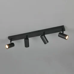 Strahler Taryn, schwarz matt, Länge 62 cm, 4-flg., Mini-GU10