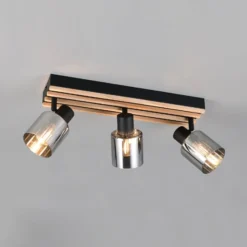 Strahler Travia, Länge 53 cm, 3-flammig, schwarz/rauchgrau