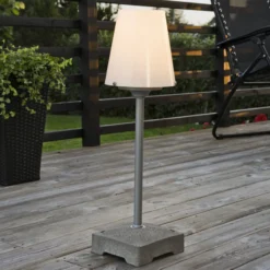 Terrassenleuchte Lucca, grau, Höhe 59 cm, Metall, IP44