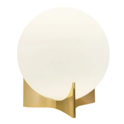 Terzani Tischleuchte Oscar, goldfarben, Ø 20 cm, Opalglas