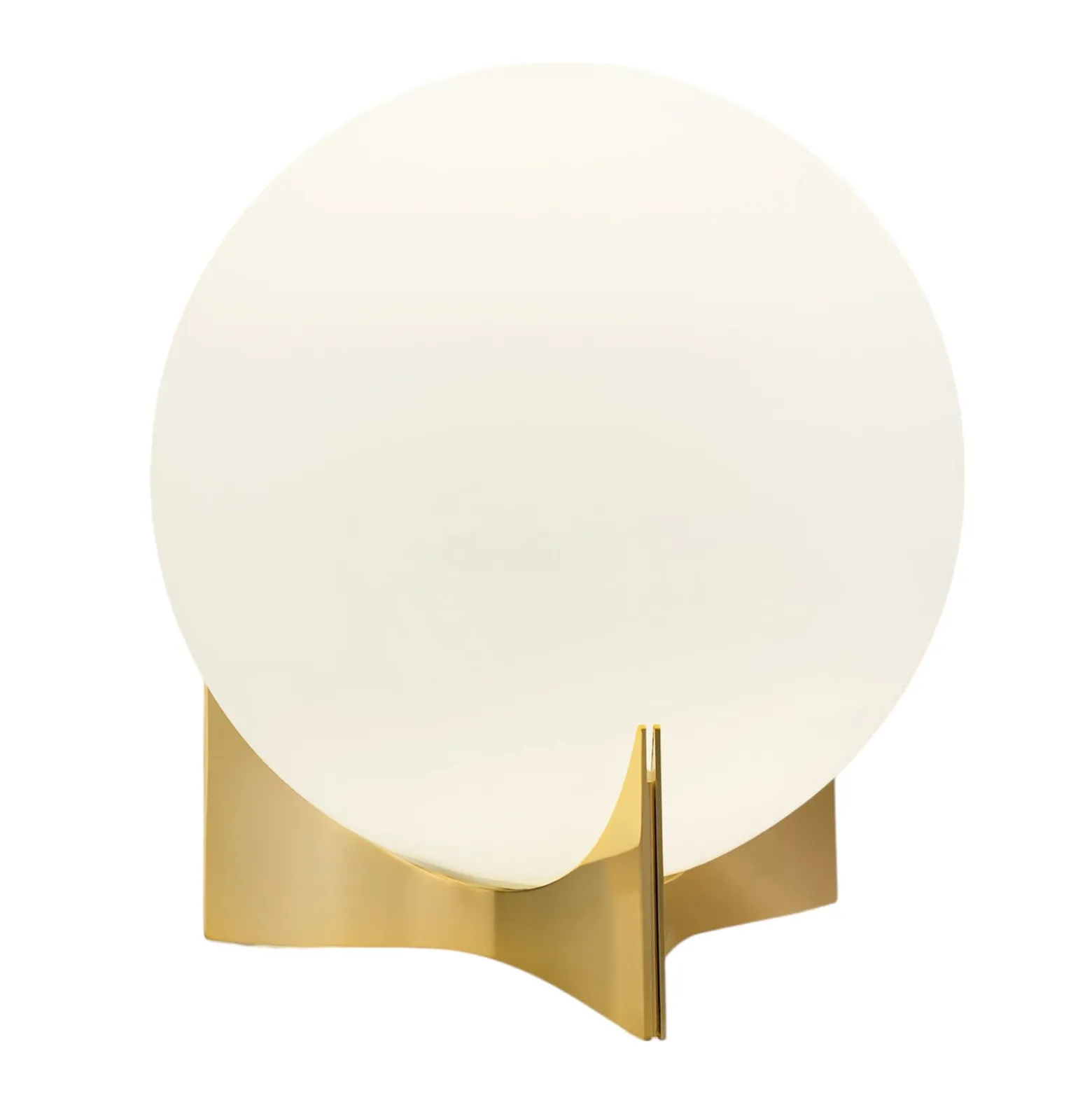 Terzani Tischleuchte Oscar, goldfarben, Ø 20 cm, Opalglas
