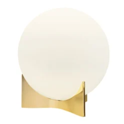 Terzani Tischleuchte Oscar, goldfarben, Ø 20 cm, Opalglas
