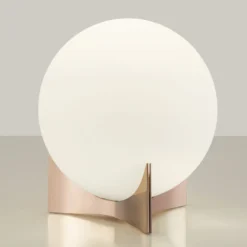 Terzani Tischleuchte Oscar, roségold, Ø 20 cm, Opalglas