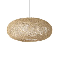 Textile Hängeleuchte Campilo in Beige