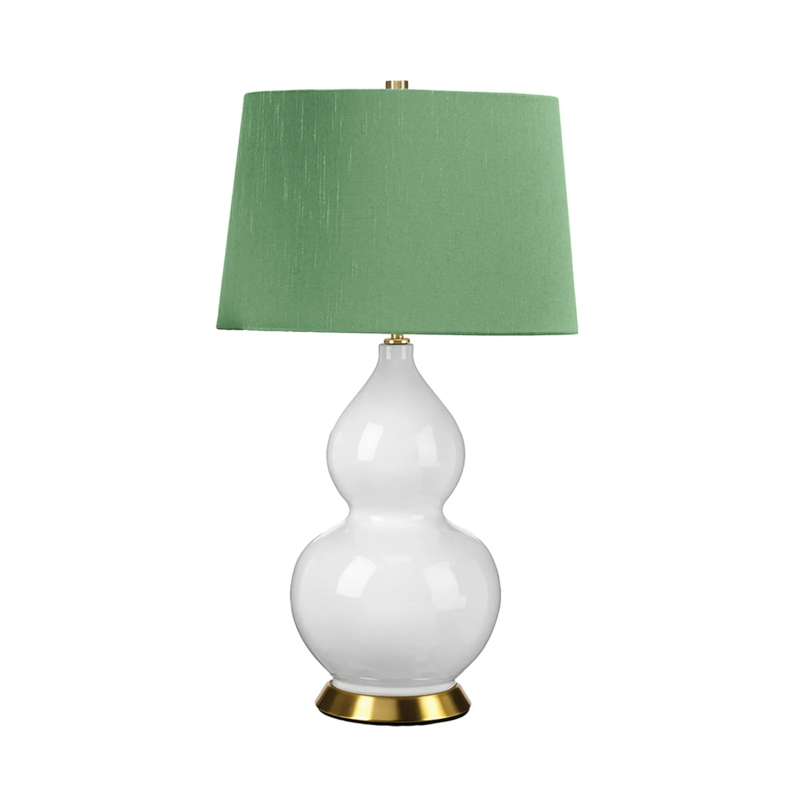 Textil-Tischlampe Isla messing antik/grün