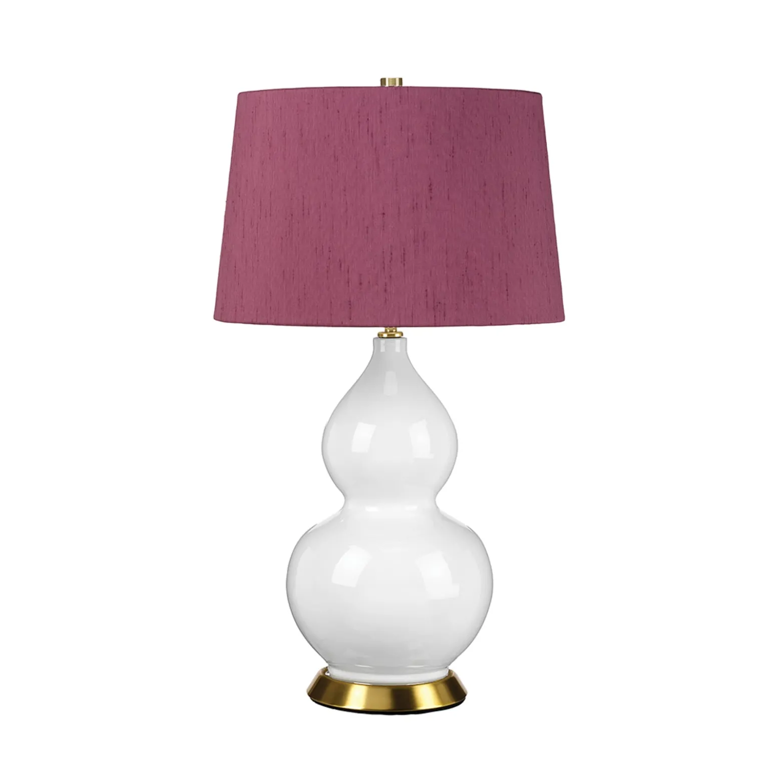 Textil-Tischlampe Isla messing antik/purpur