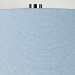 Textil-Tischlampe Isla nickel poliert/blau