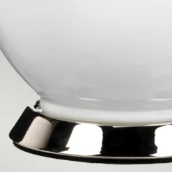 Textil-Tischlampe Isla nickel poliert/rot