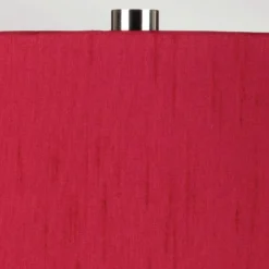 Textil-Tischlampe Isla nickel poliert/rot