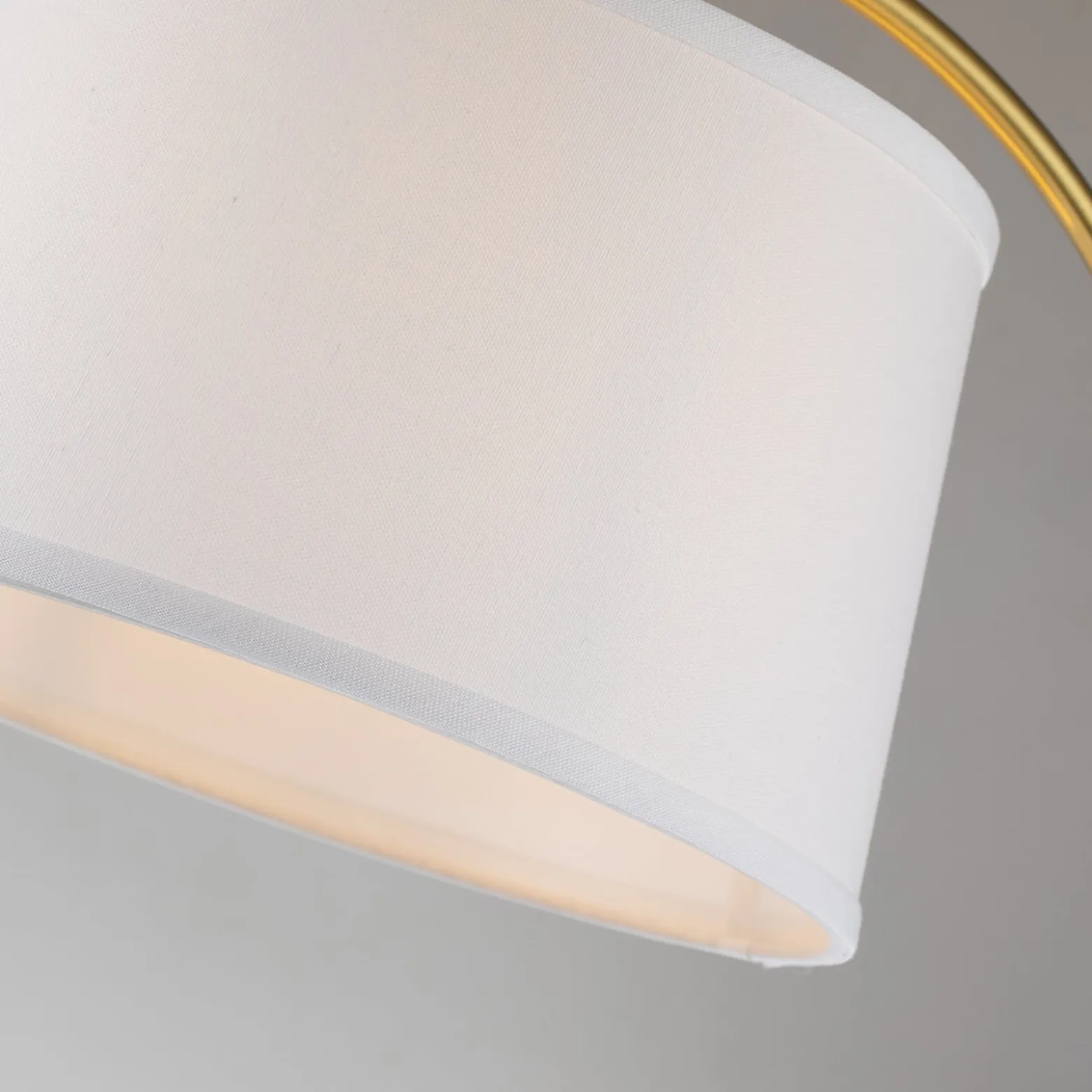 Textil-Tischlampe Jenkins messing gebürstet/creme
