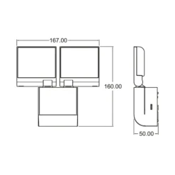 Theben LED-Außenwandleuchte theLeda S17-100, schwarz Sensor