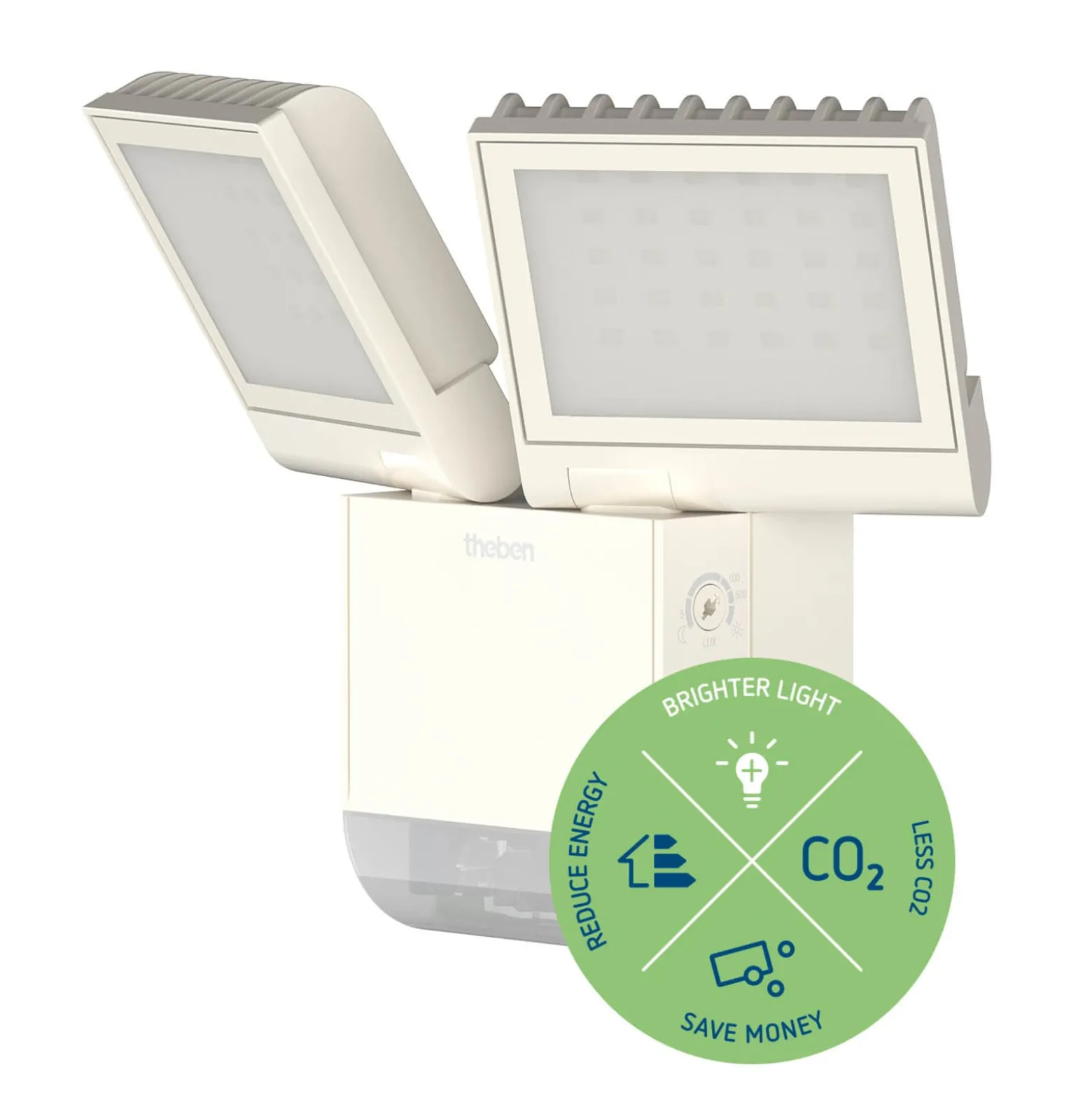 Theben LED-Außenwandleuchte theLeda S17-100, weiß, Sensor