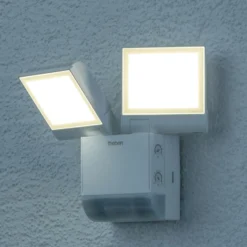 Theben LED-Außenwandleuchte theLeda S17-100, weiß, Sensor
