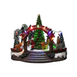 Tischdeko Weihnachtszoo, bunte LEDs und Musik