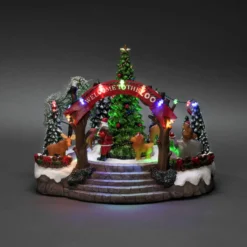 Tischdeko Weihnachtszoo, bunte LEDs und Musik