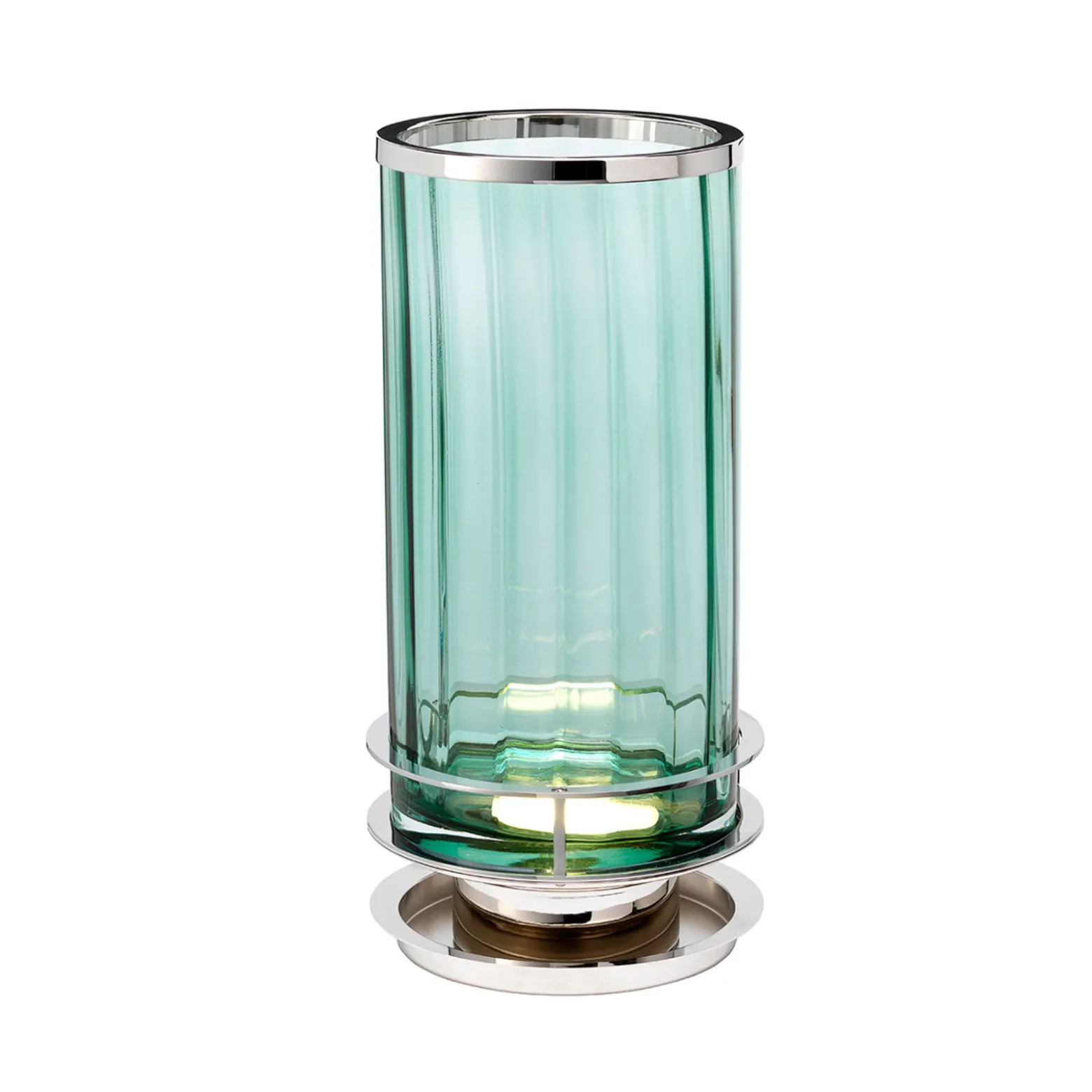 Tischlampe Arno, grün, nickel poliert