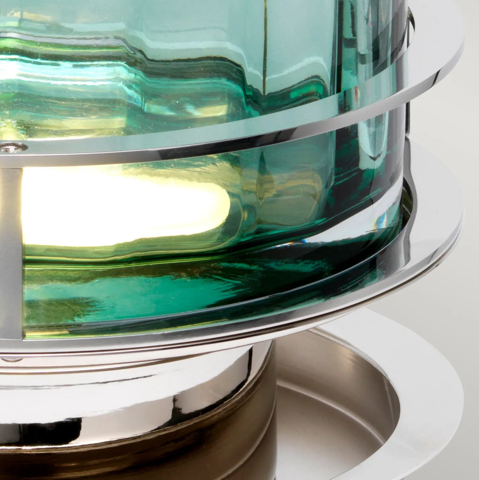 Tischlampe Arno, grün, nickel poliert