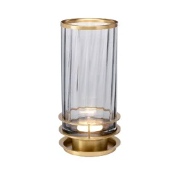 Tischlampe Arno, rauchglas/altmessing