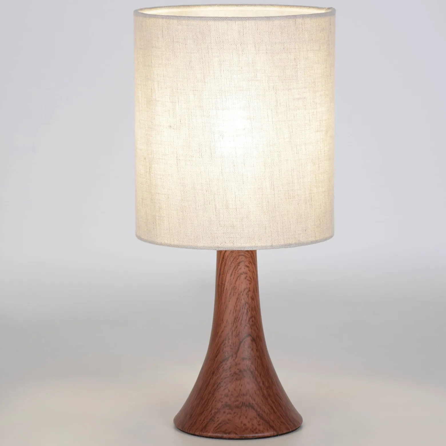 Tischlampe Arto, dunkelbraun/weiß, Höhe 32 cm, Metall/Leinen