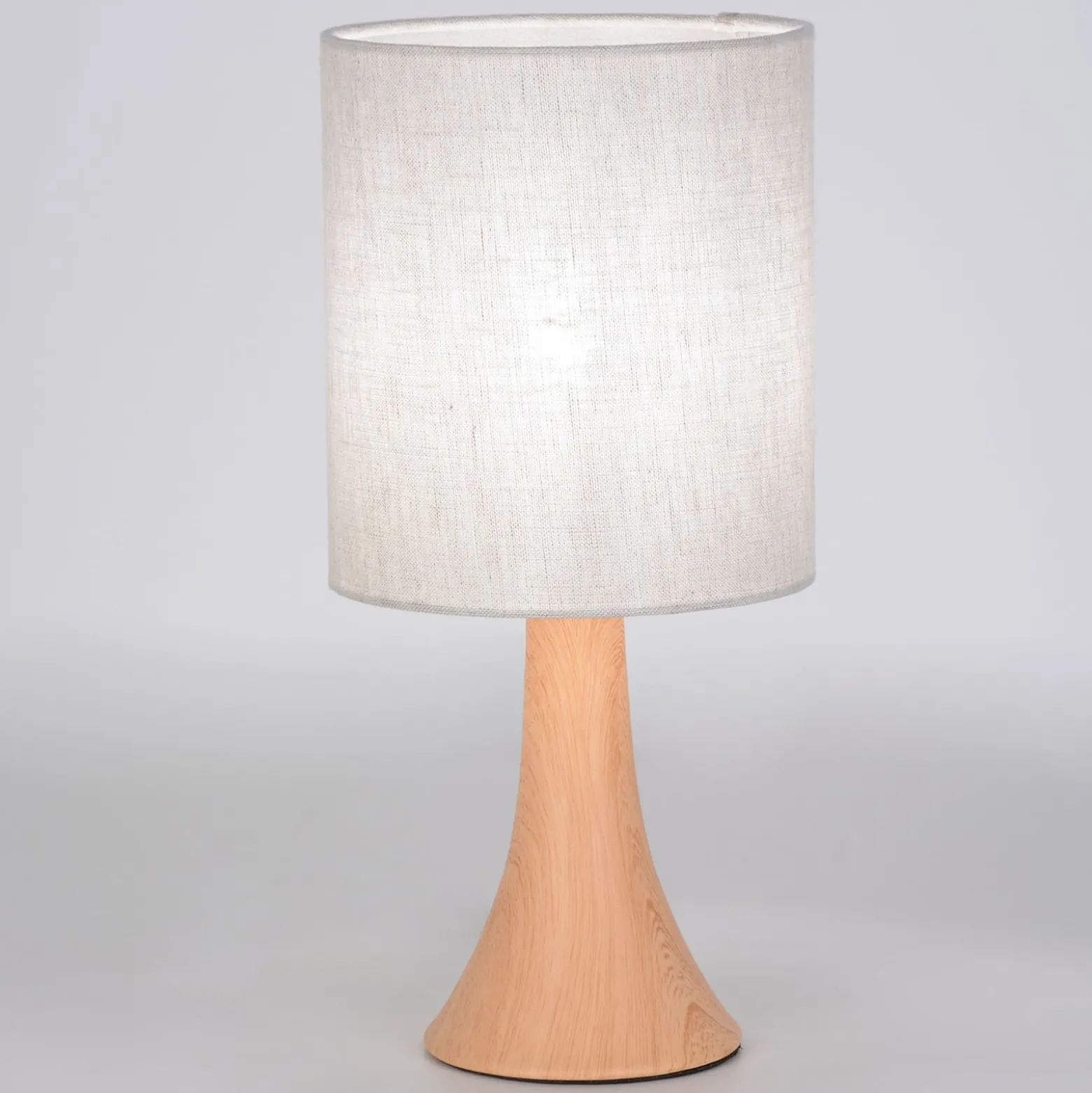 Tischlampe Arto, hellbraun/weiß, Höhe 32 cm, Metall/Leinen
