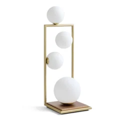 Tischlampe Buble gold Opalglas 4-flammig Dimmer
