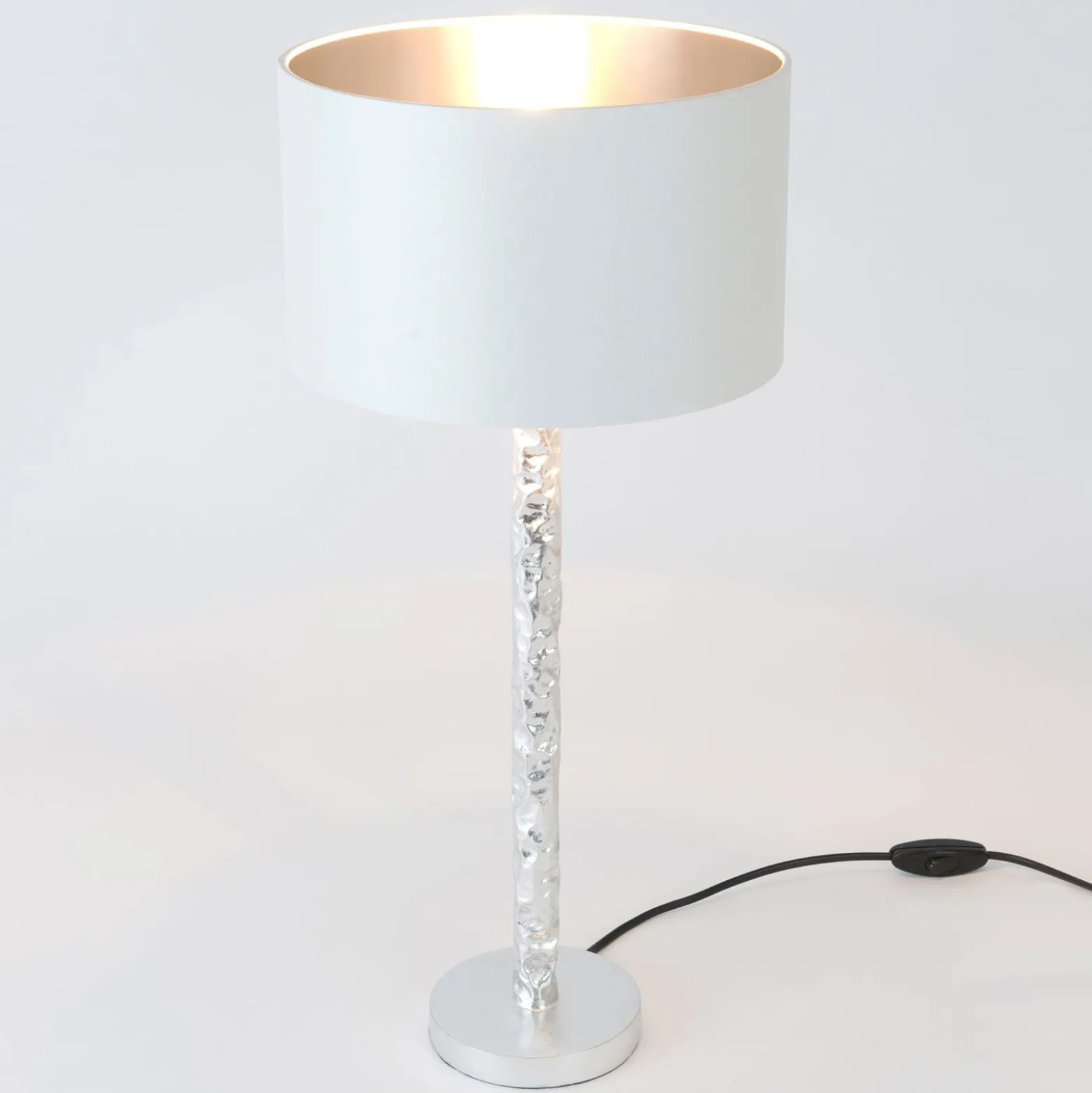Tischlampe Cancelliere Rotonda weiß/silber 57 cm