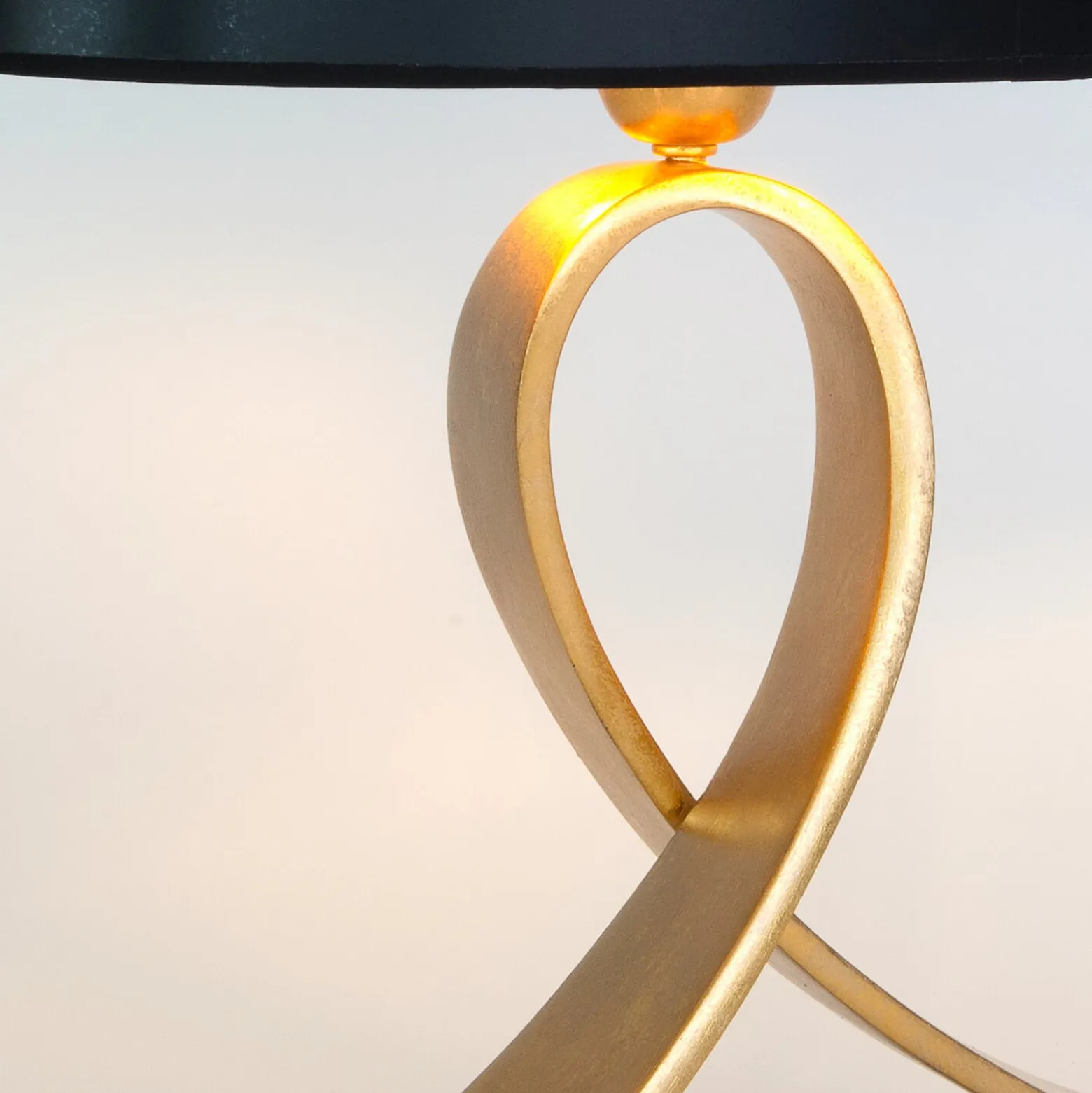 Tischlampe CICLO OVAL, schwarz/gold, 52 cm Metall/Kunststoff