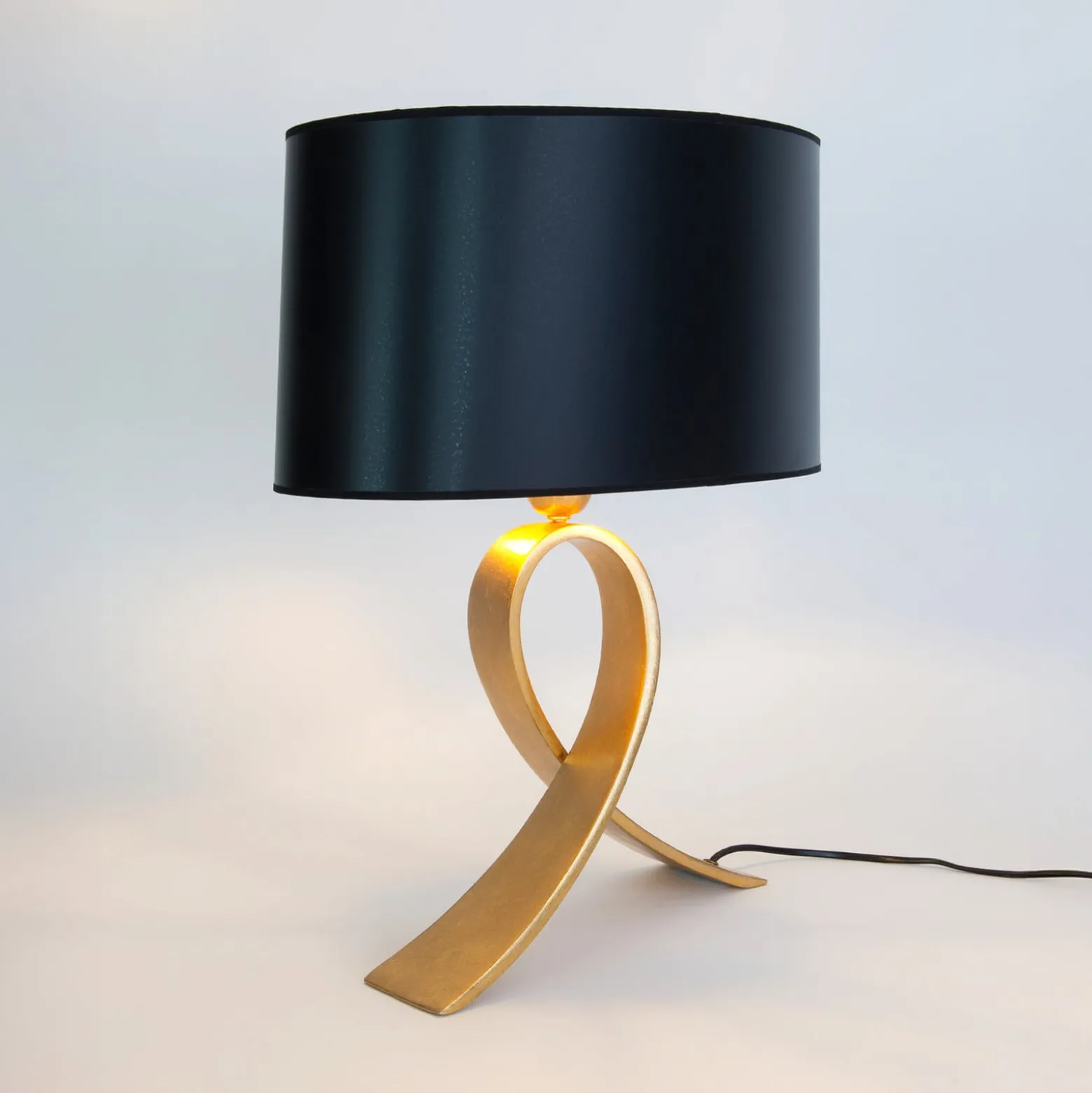 Tischlampe CICLO OVAL, schwarz/gold, 52 cm Metall/Kunststoff