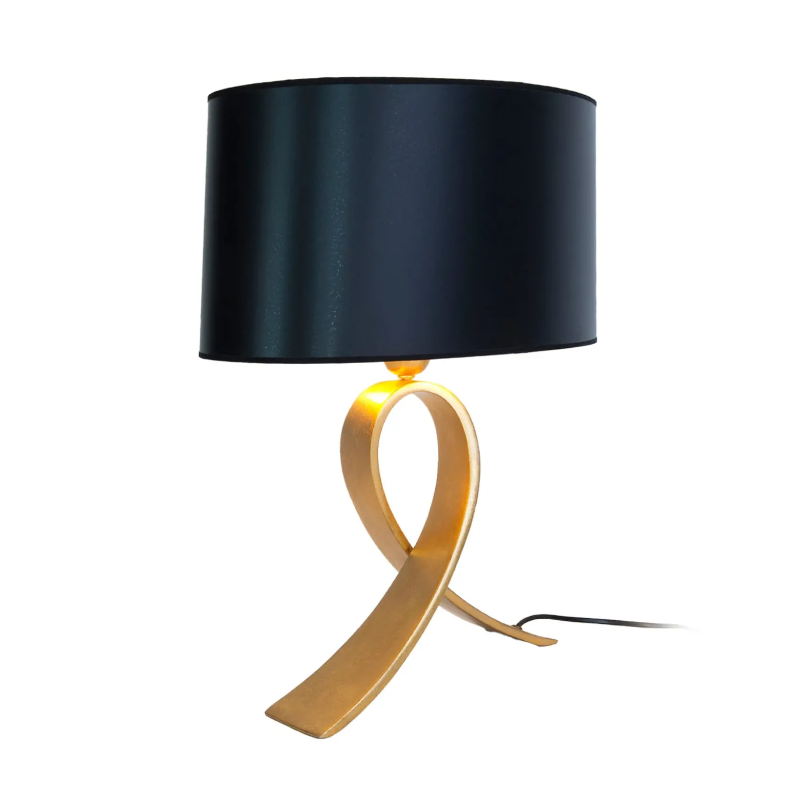 Tischlampe CICLO OVAL, schwarz/gold, 52 cm Metall/Kunststoff