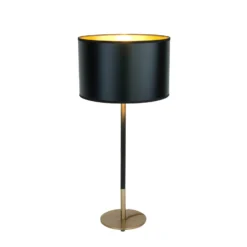 Tischlampe ENZIO, schwarz/gold, Höhe 59 cm Metall/Kunststoff