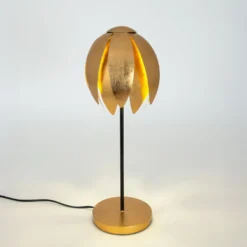 Tischlampe FLORILUME, goldfarben, Höhe 50 cm, Metall, 2 x G9