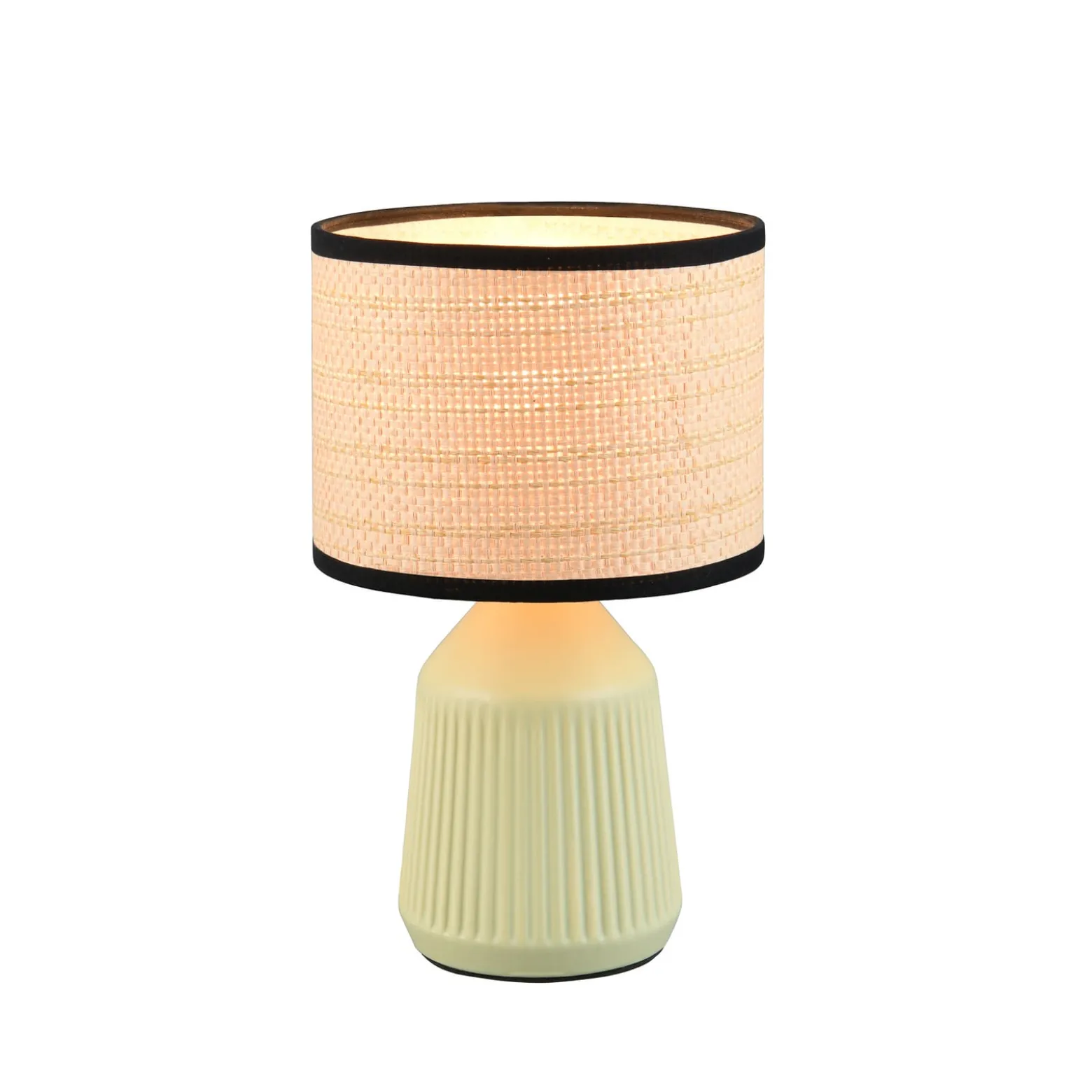 Tischlampe Formentera, grün/beige, Höhe 27 cm Keramik/Papier