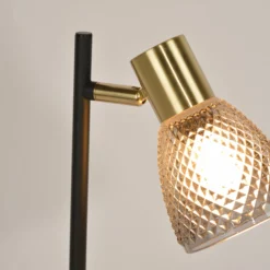 Tischlampe Giada, schwarz/rauchgrau Höhe 35 cm, Metall/Glas