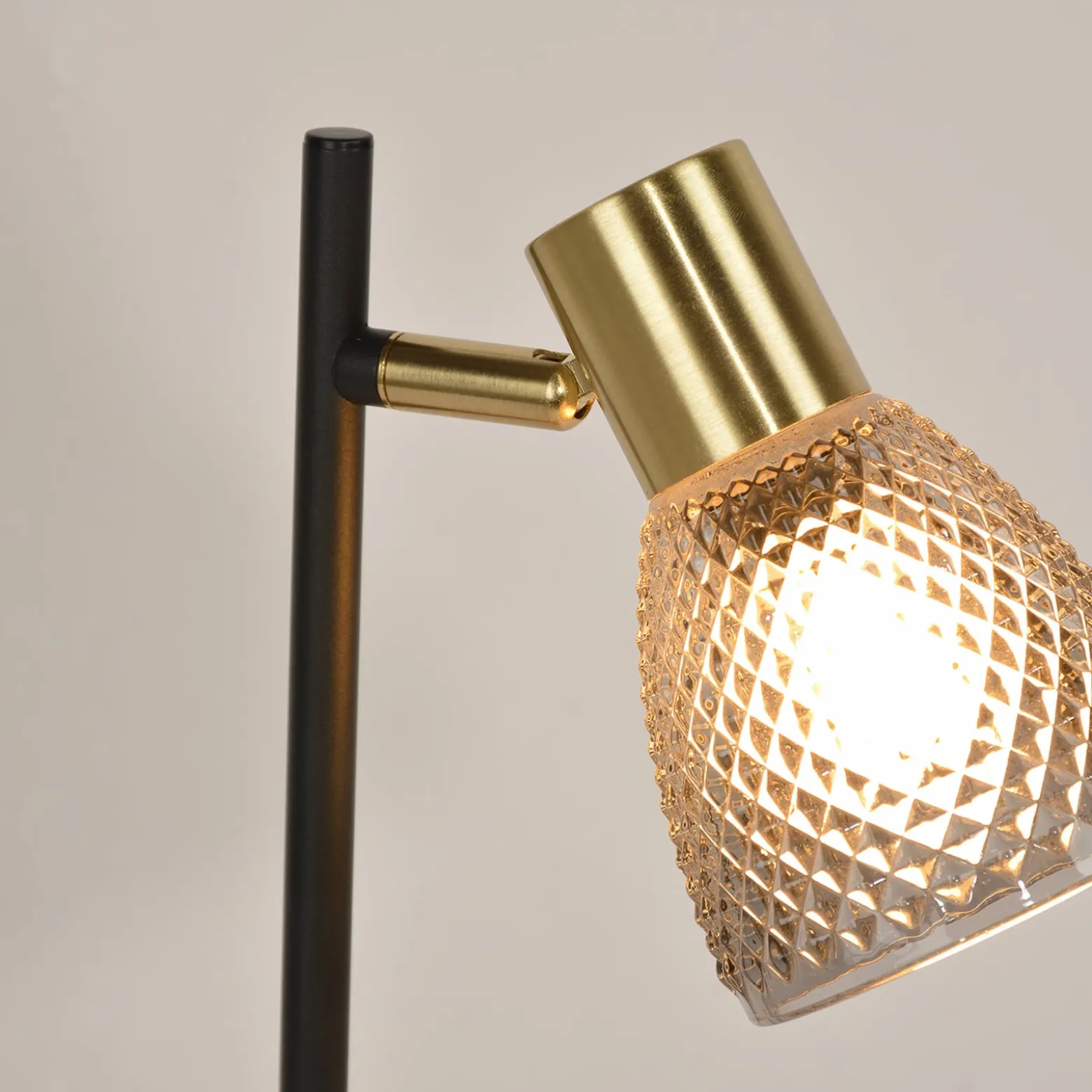 Tischlampe Giada, schwarz/rauchgrau Höhe 35 cm, Metall/Glas