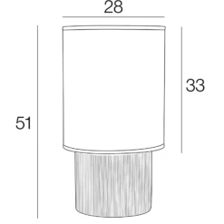 Tischlampe Rhodes elfenbeinfarben/beige 51 cm Leinen/Keramik