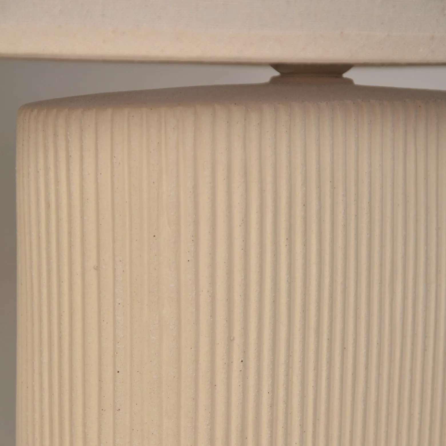 Tischlampe Santorini elfenbein/beige 38 cm Leinen/Keramik