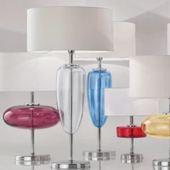 Tischlampe Show Ogiva, Glaselement klar, Höhe 82 cm