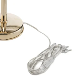 Tischlampe Show Ogiva, Textil, schwarz/goldfarben
