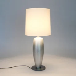 Tischlampe SIGMA SOTTILE, silber/weiß Höhe 68 cm Keramik E27