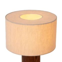 Tischlampe Tachina, Höhe 31 cm, braun/natur, Holz/Stoff