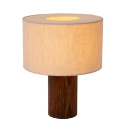 Tischlampe Tachina, Höhe 31 cm, braun/natur, Holz/Stoff