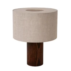 Tischlampe Tachina, Höhe 31 cm, braun/natur, Holz/Stoff