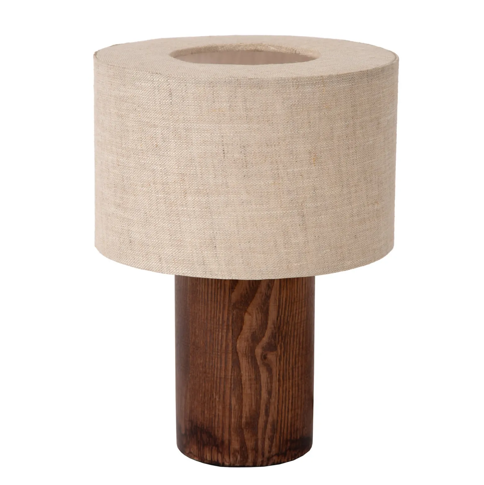 Tischlampe Tachina, Höhe 20 cm, braun/natur, Holz/Stoff
