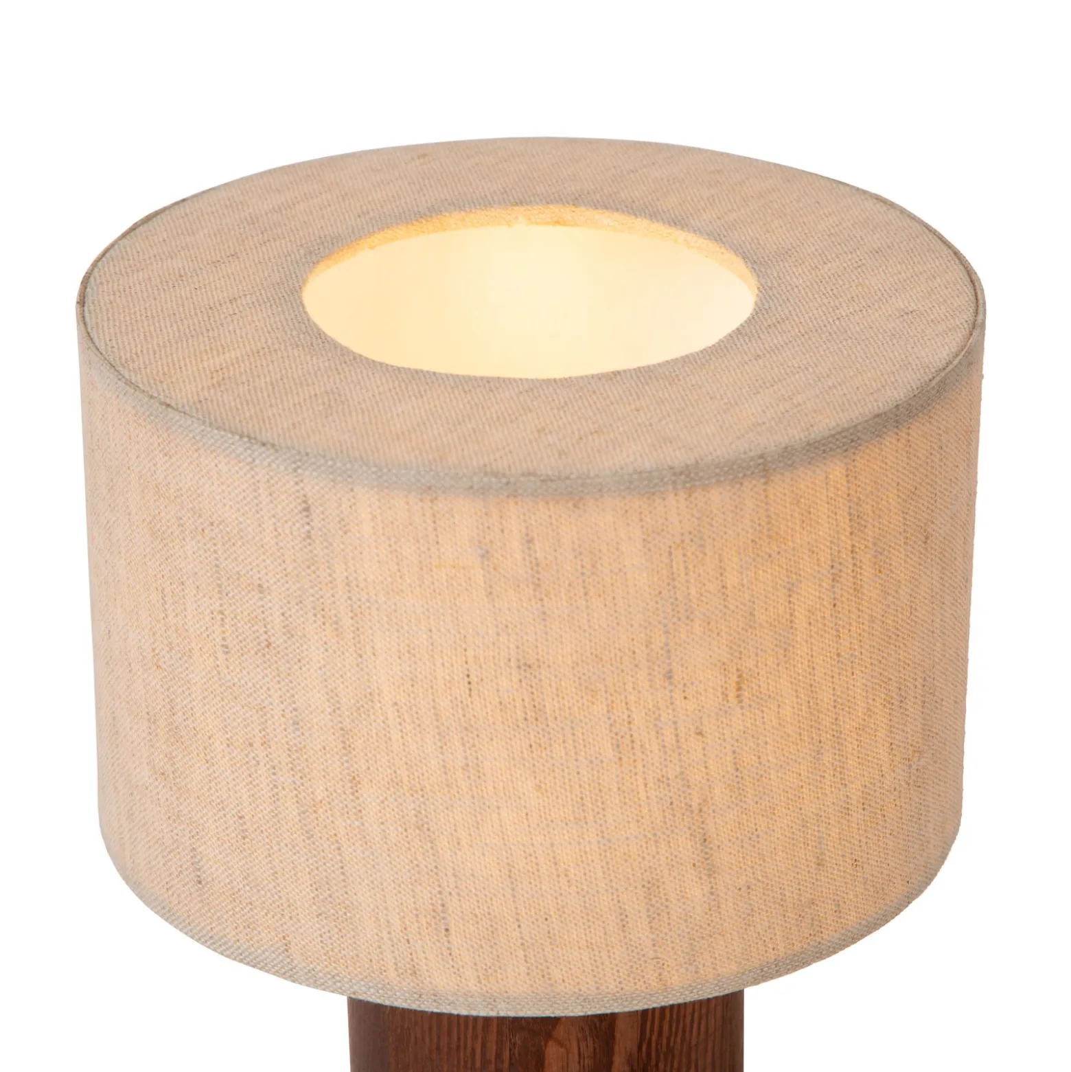 Tischlampe Tachina, Höhe 20 cm, braun/natur, Holz/Stoff