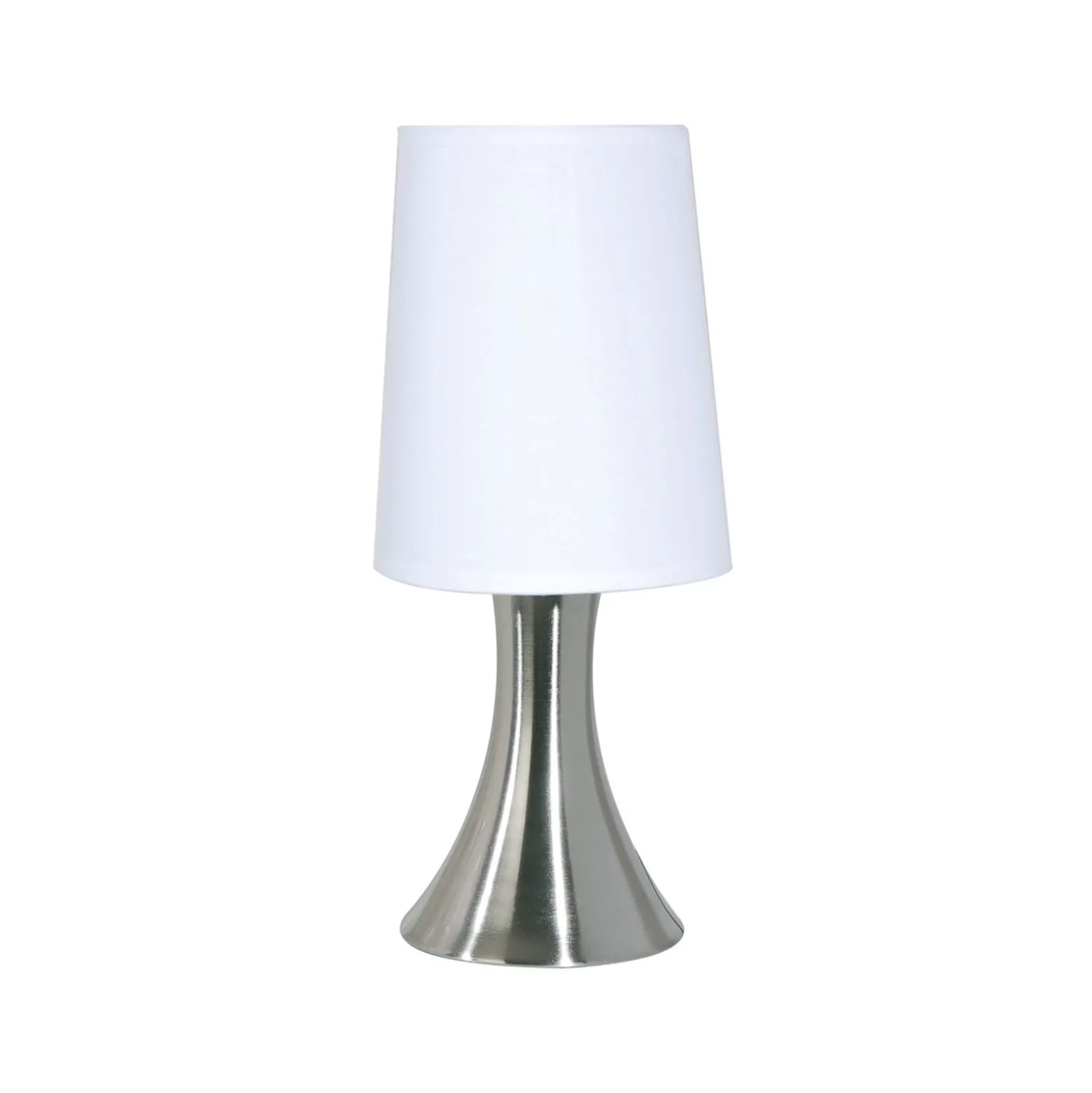 Tischlampe Tilt, aluminium/weiß Höhe 31 cm, Metall/Baumwolle