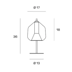 Tischlampe X-Ray, kupferfarben/goldfarben, Höhe 32,5 cm Glas